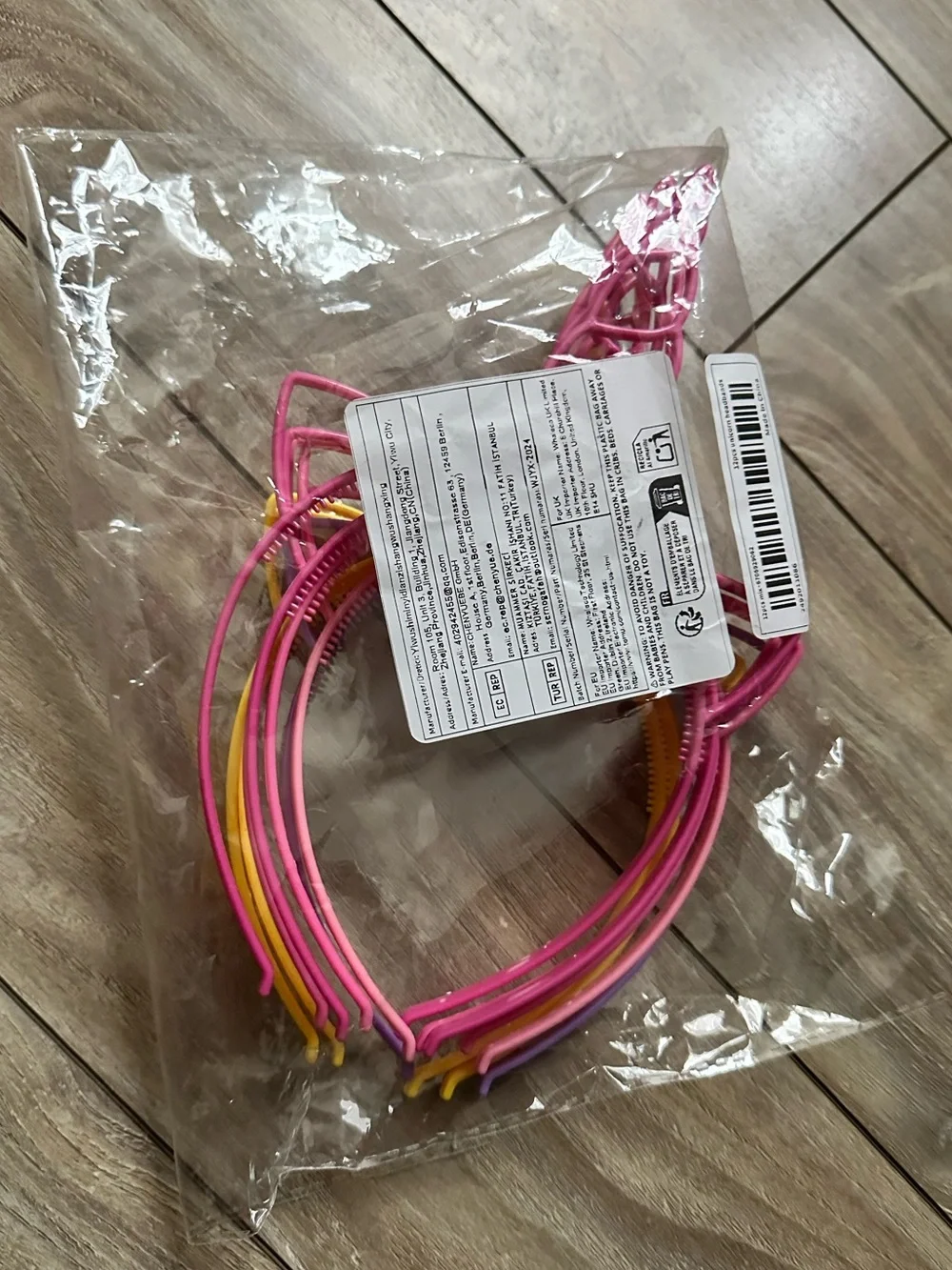 8 Emu Candy Color Unicorn Crown Headbands in Pink, Yellow & Purple
